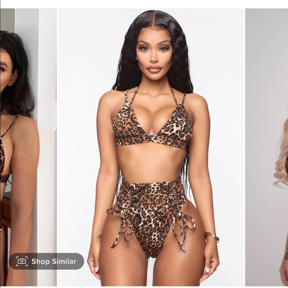 Fashion nova  bikini size large leopard print